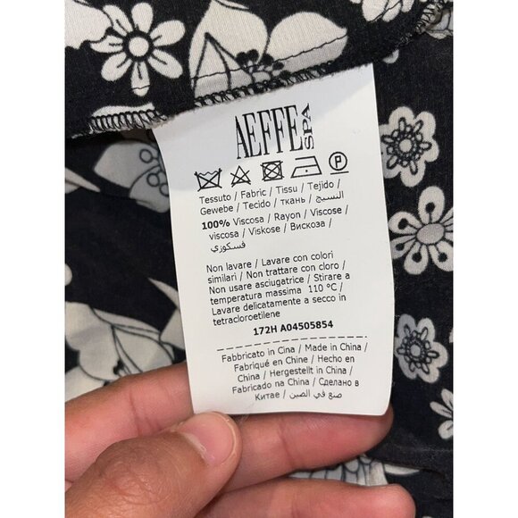 Moschino Black & White Floral Button-Up Long-Sleeve Women's Dress Size 10 - Picture 7 of 8